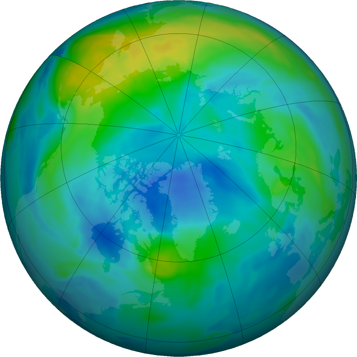 Arctic ozone map for 07 October 2017